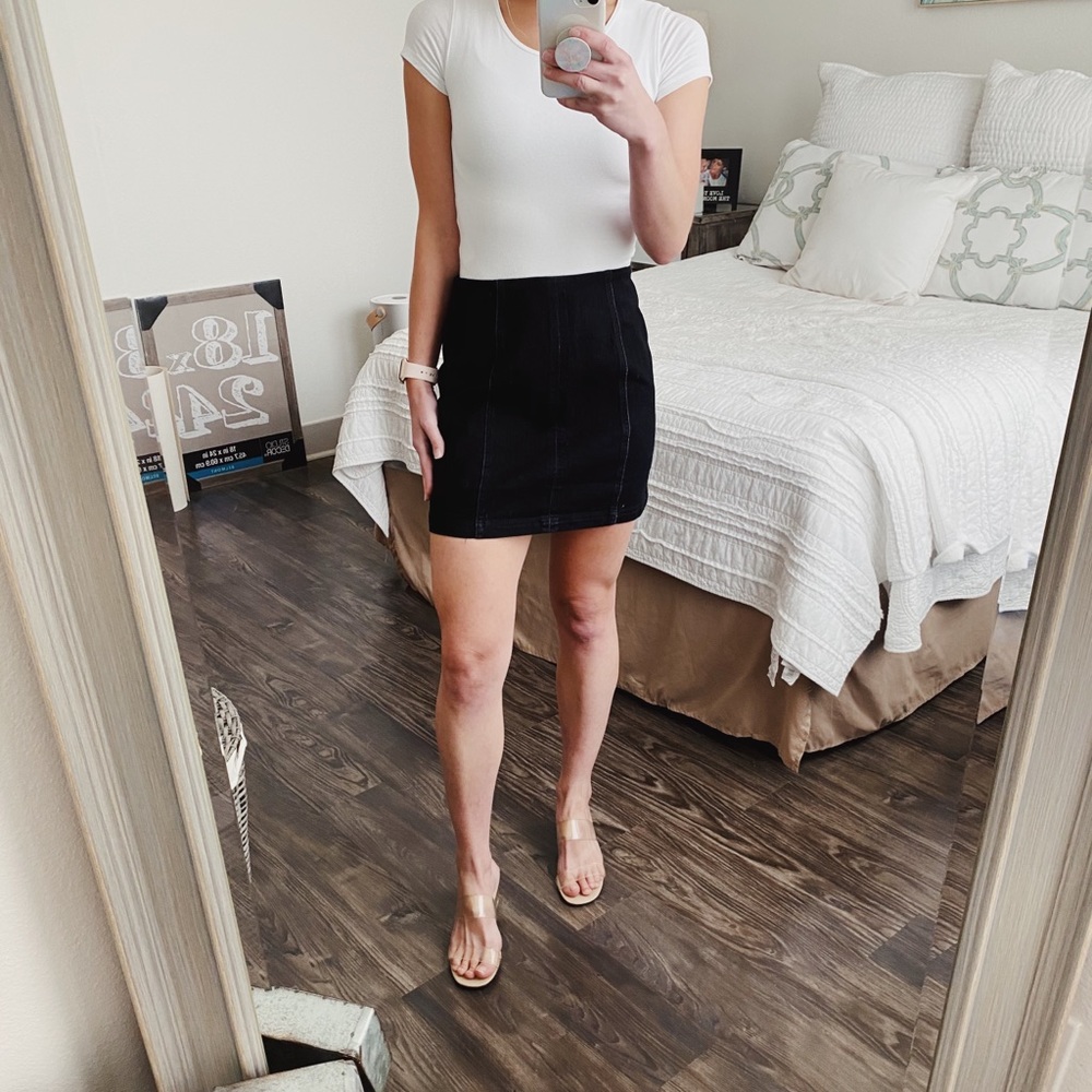 Wild Honey Black Denim Skirt